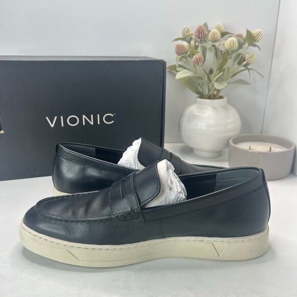 Vionic Thompson Slip-on Penny Loafers Casual Comfort Shoe Black Men 10W Tried On - Picture 7 of 10